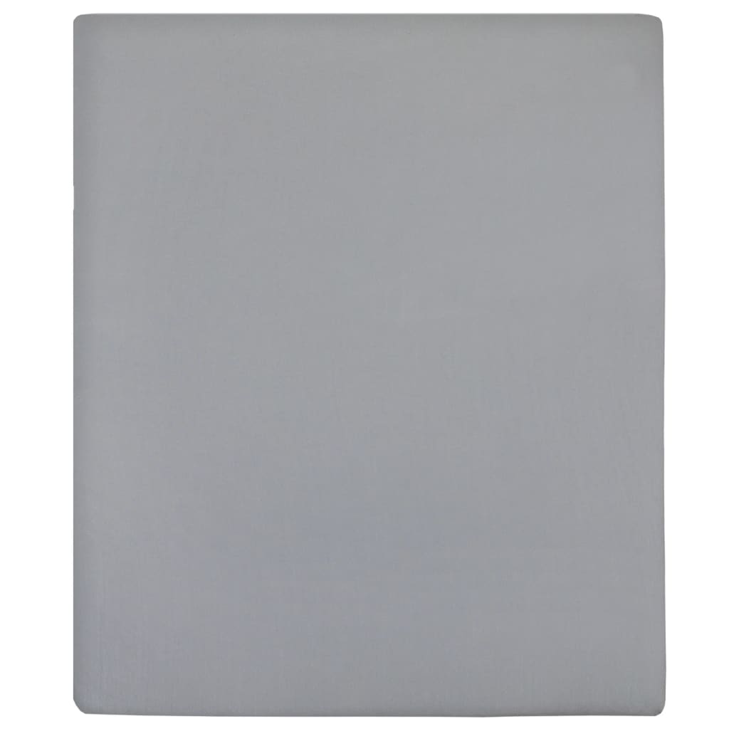 Fitted Sheet Jersey Grå 140x200 cm Bomuld