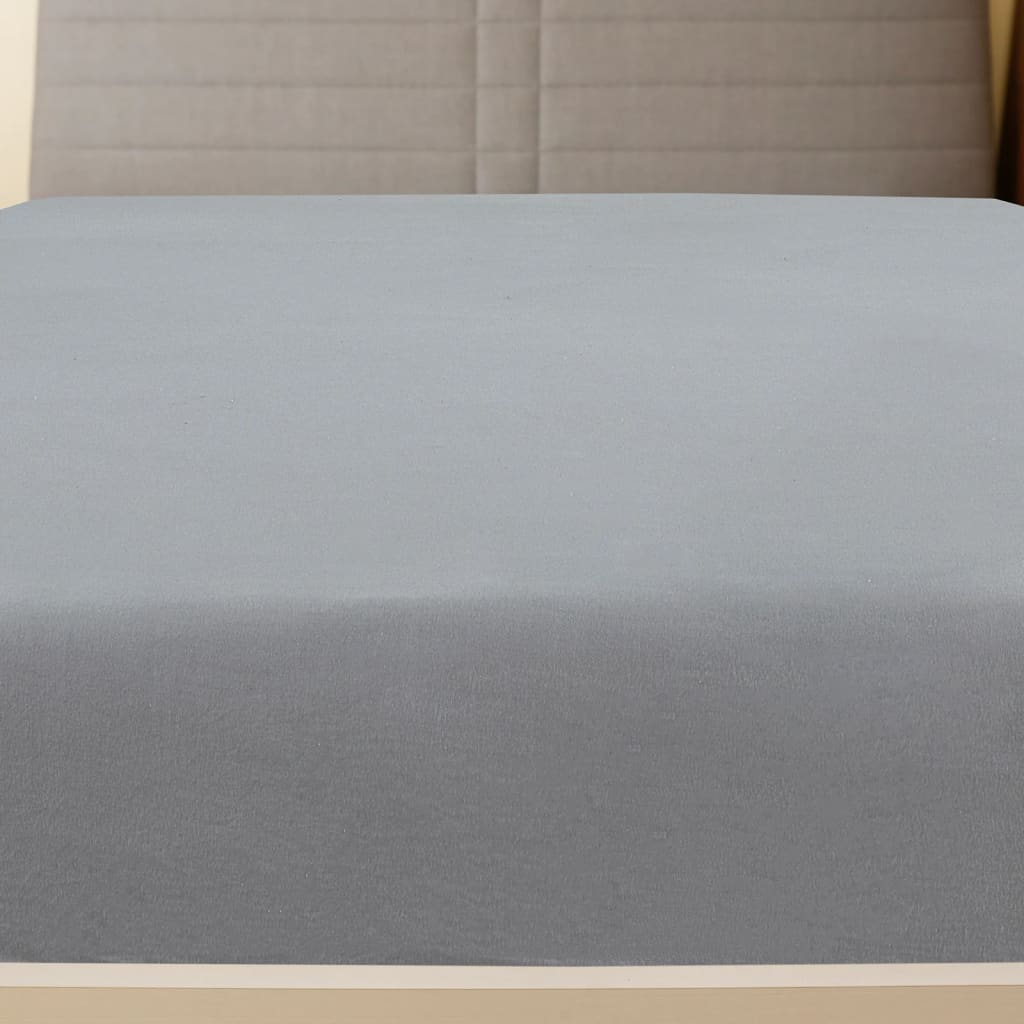 Fitted Sheet Jersey Grå 160x200 cm Bomuld
