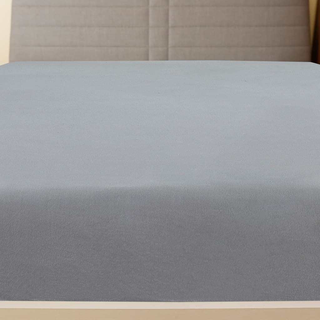 Fitted Sheet 2 stk Jersey Grå 160x200 cm Bomuld