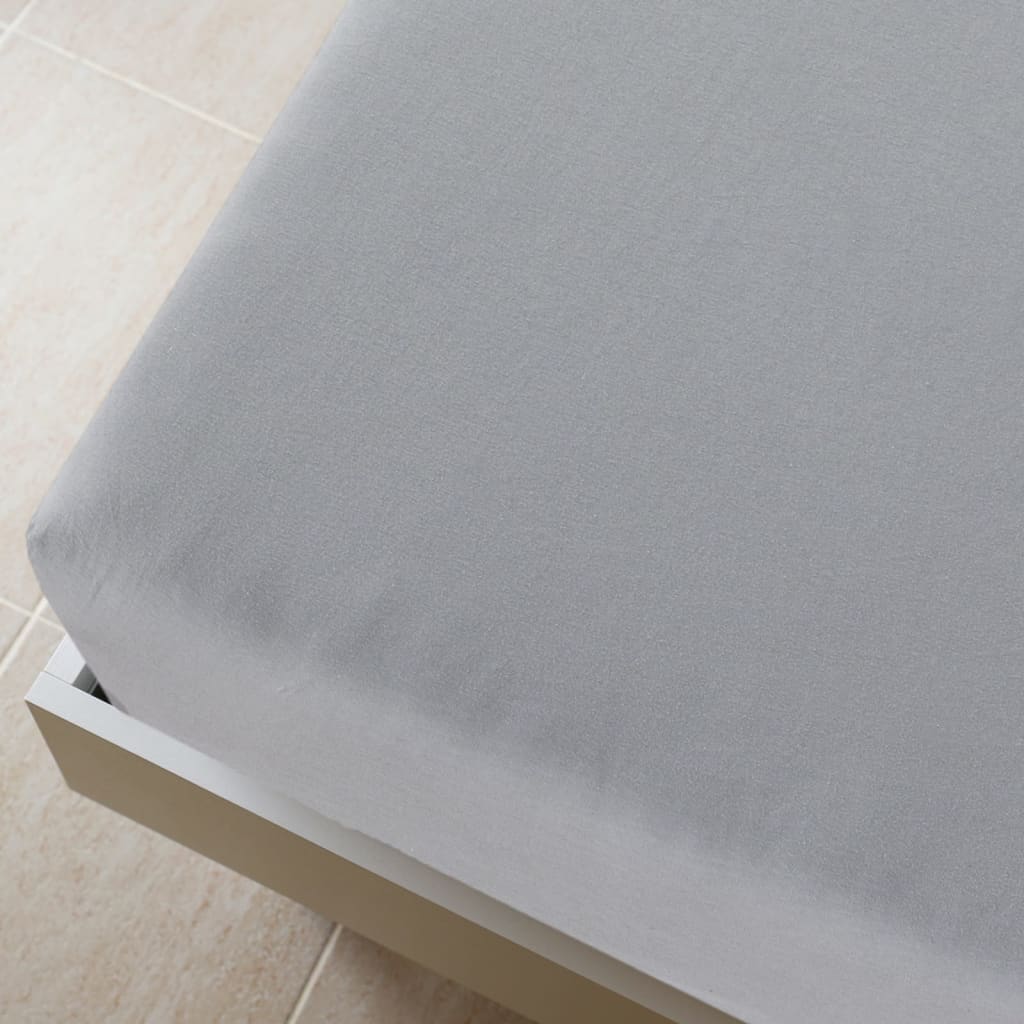 Fitted Sheet 2 stk Jersey Grå 160x200 cm Bomuld