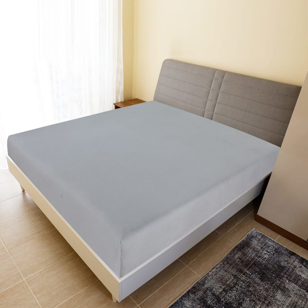 Fitted Sheet 2 stk Jersey Grå 160x200 cm Bomuld