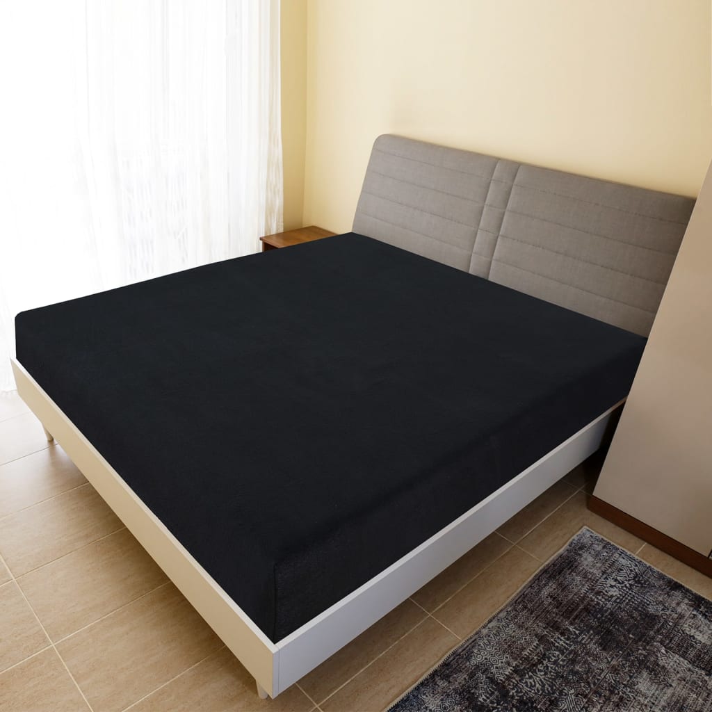 Fitted Sheet Jersey Sort 140x200 cm Bomuld