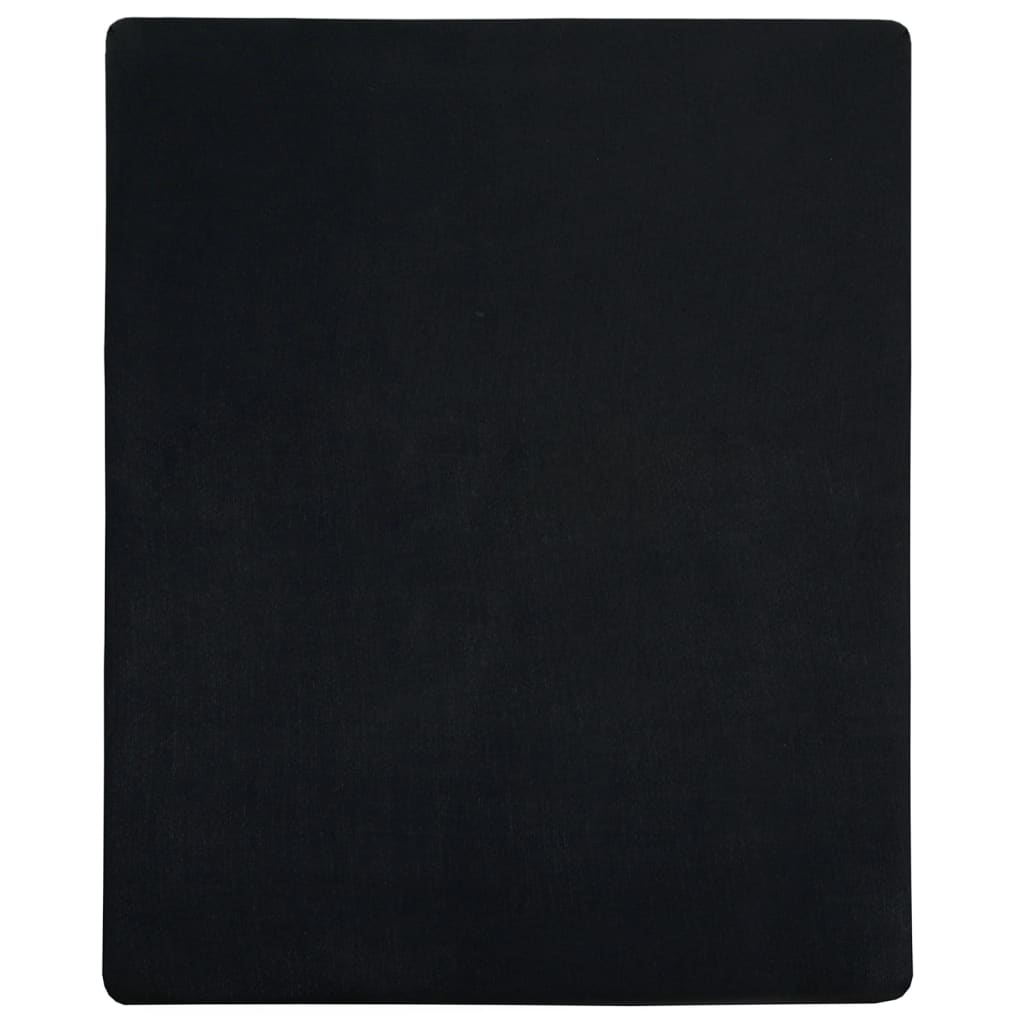 Fitted Sheet Jersey Sort 160x200 cm Bomuld