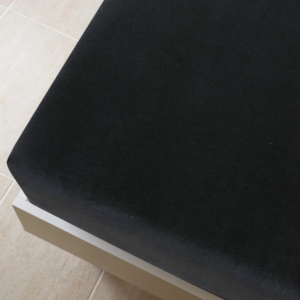 Fitted Sheet Jersey Sort 160x200 cm Bomuld