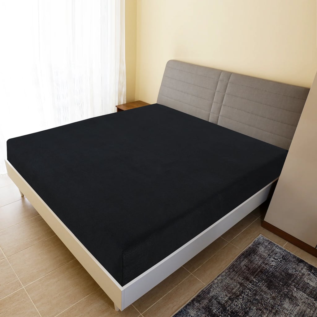 Fitted Sheet Jersey Sort 160x200 cm Bomuld