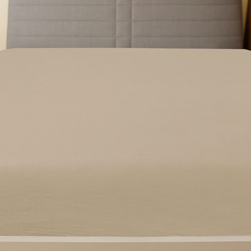 Fitted Sheet 2 stk Jersey Taupe 100x200 cm Bomuld