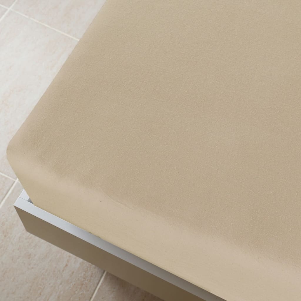 Fitted Sheet 2 stk Jersey Taupe 100x200 cm Bomuld