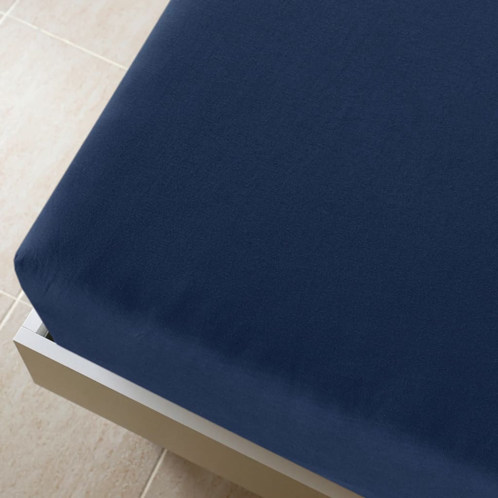 Fitted Sheet Jersey Marineblå 140x200 cm Bomuld