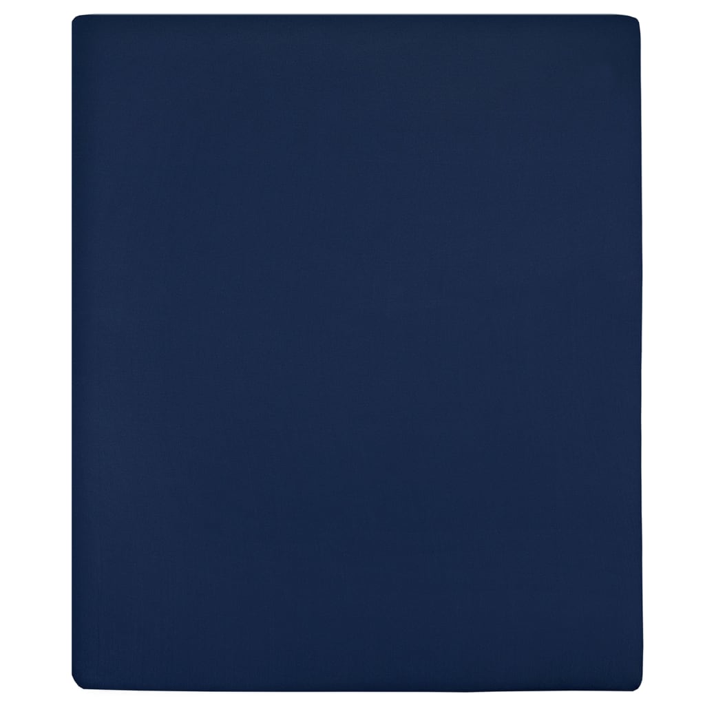 Fitted Sheet Jersey Marineblå 160x200 cm Bomuld