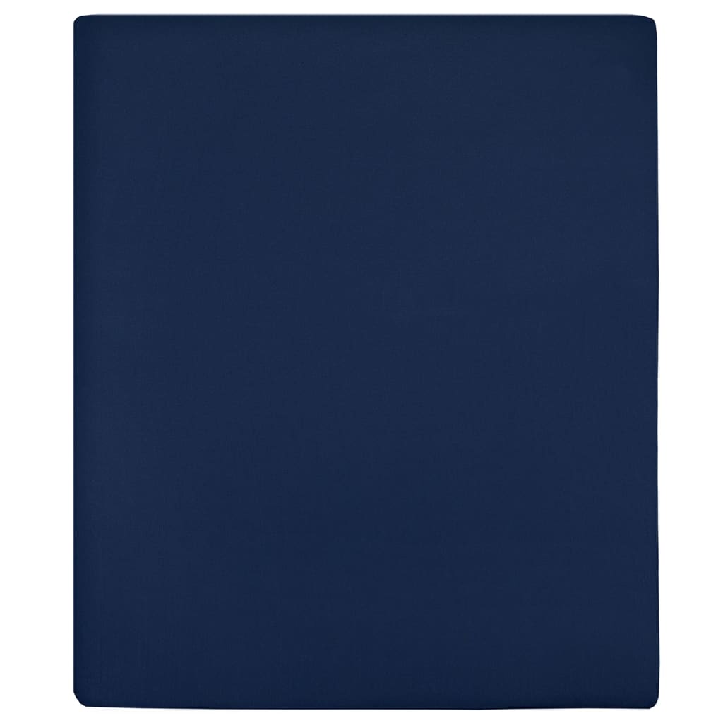 Fitted Sheet 2 stk Jersey Marineblå 160x200 cm Bomuld