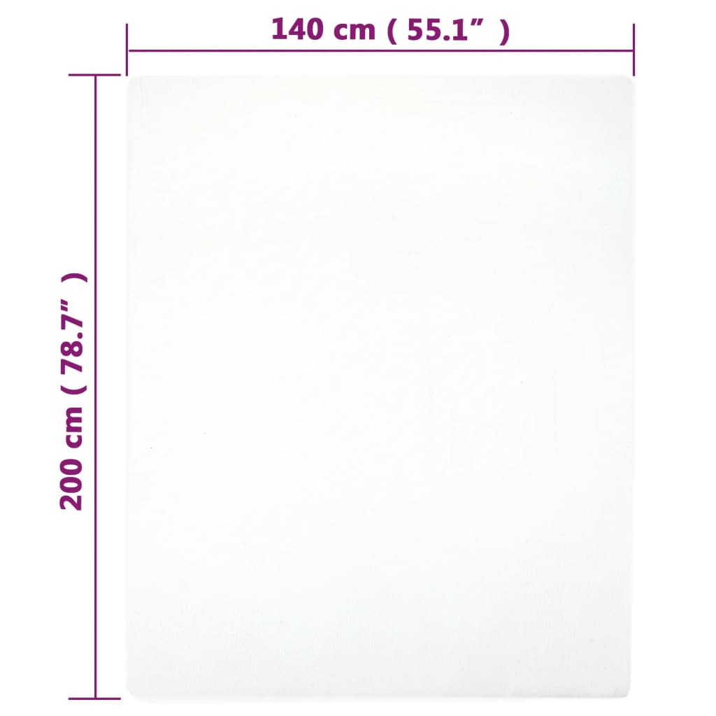 Fitted Sheet Jersey Hvid 140x200 cm Bomuld