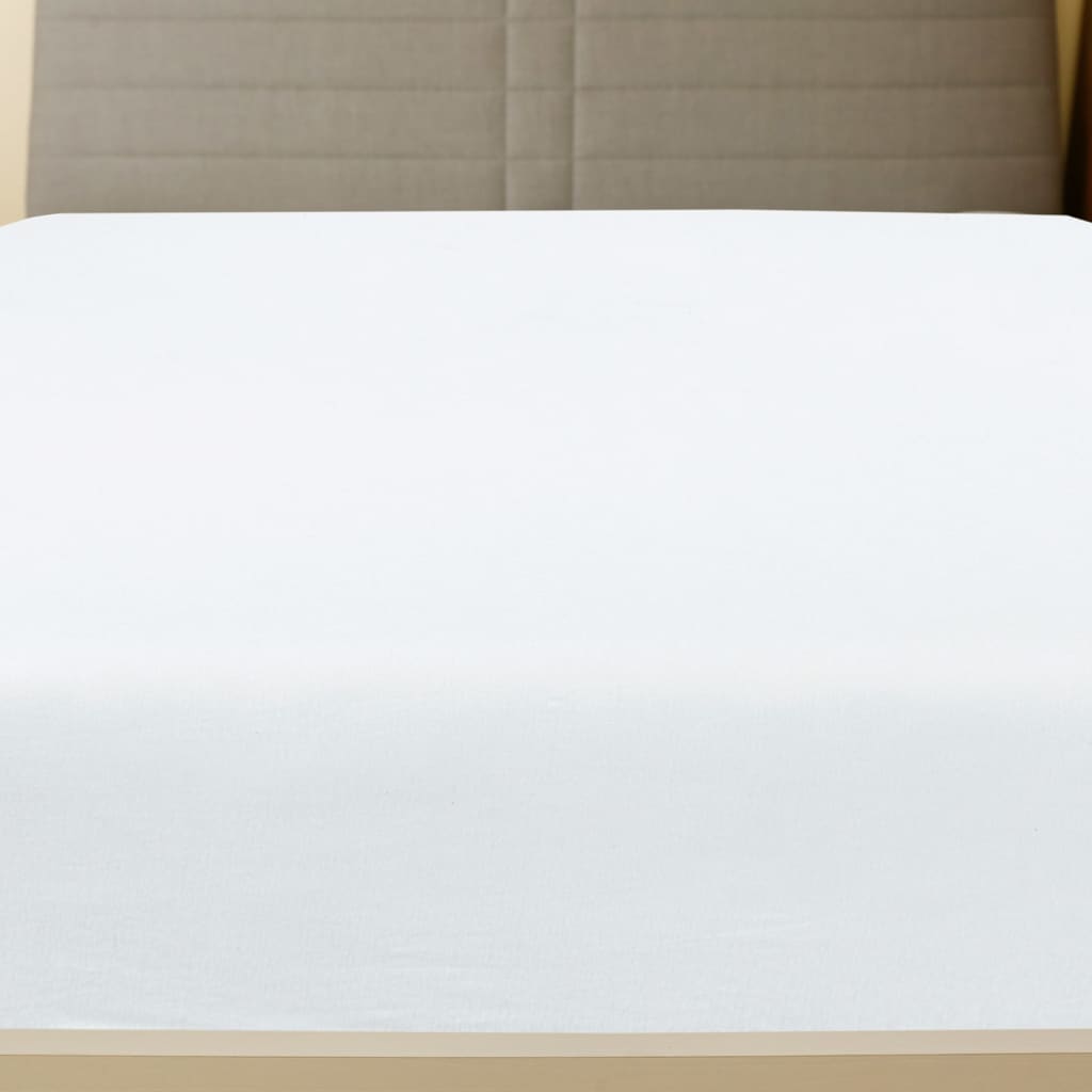 Fitted Sheet Jersey Hvid 160x200 cm Bomuld