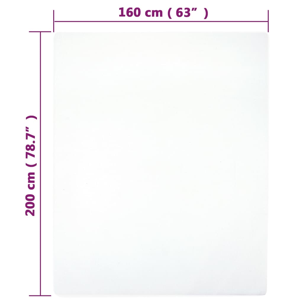 Fitted Sheet Jersey Hvid 160x200 cm Bomuld
