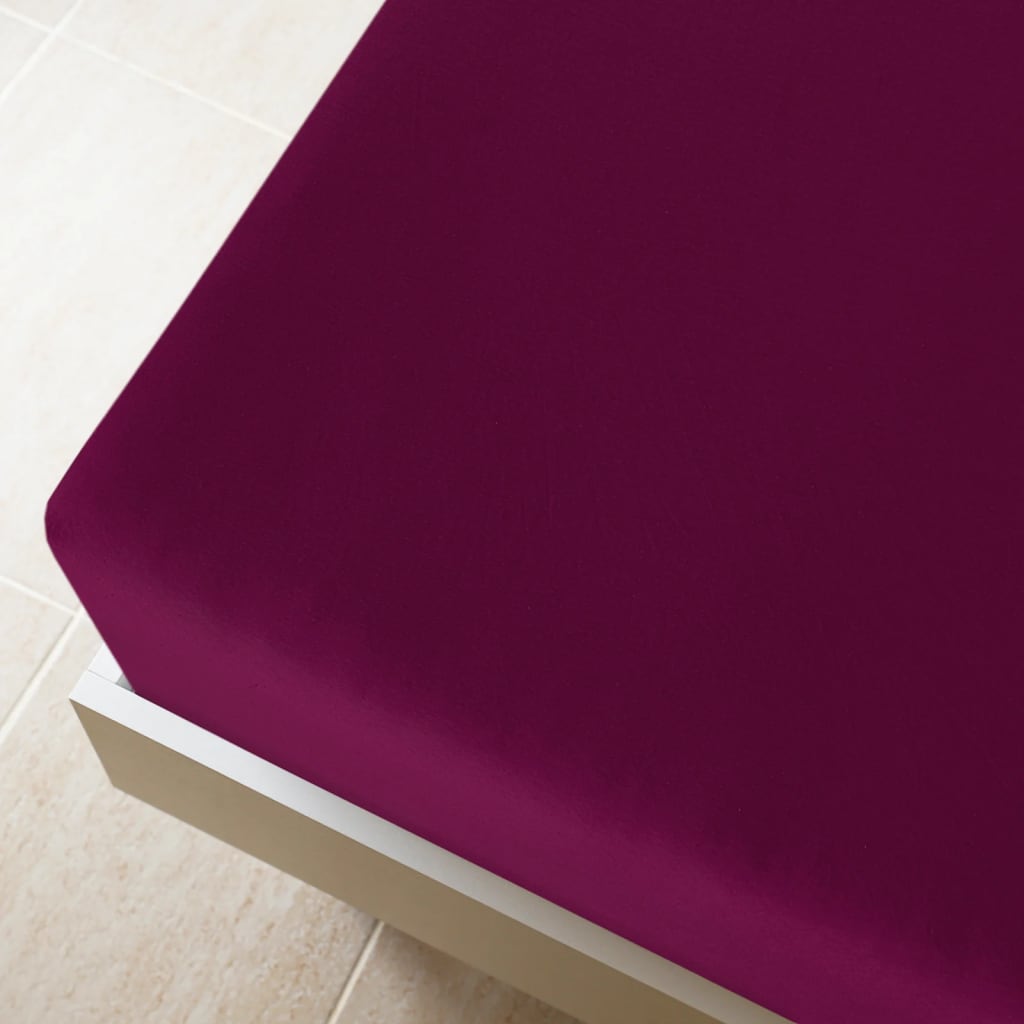 Fitted Sheet Jersey Bordeaux Rød 90x200 cm Bomuld