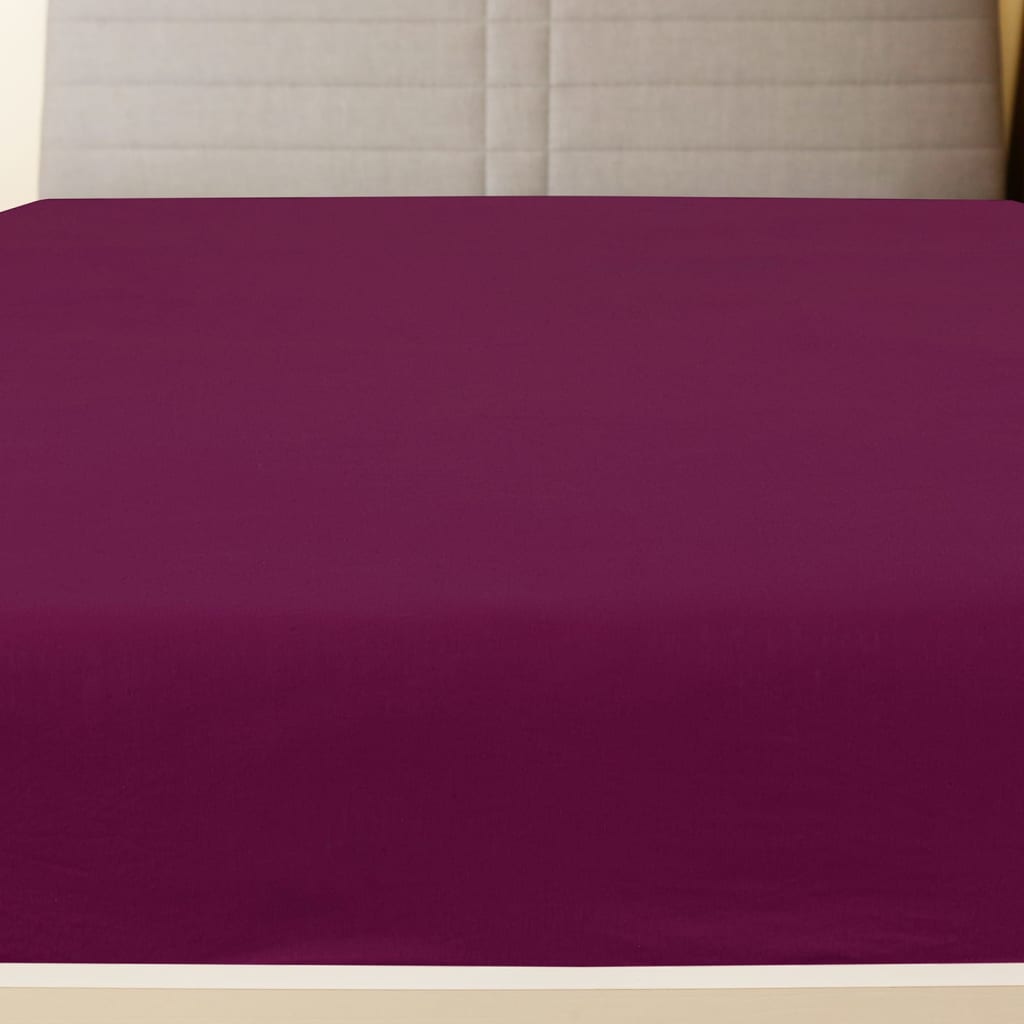Fitted Sheet Jersey Bordeaux Rød 90x200 cm Bomuld