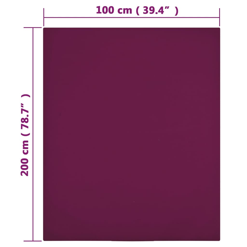Fitted Sheet Jersey Bordeaux Rød 100x200 cm Bomuld