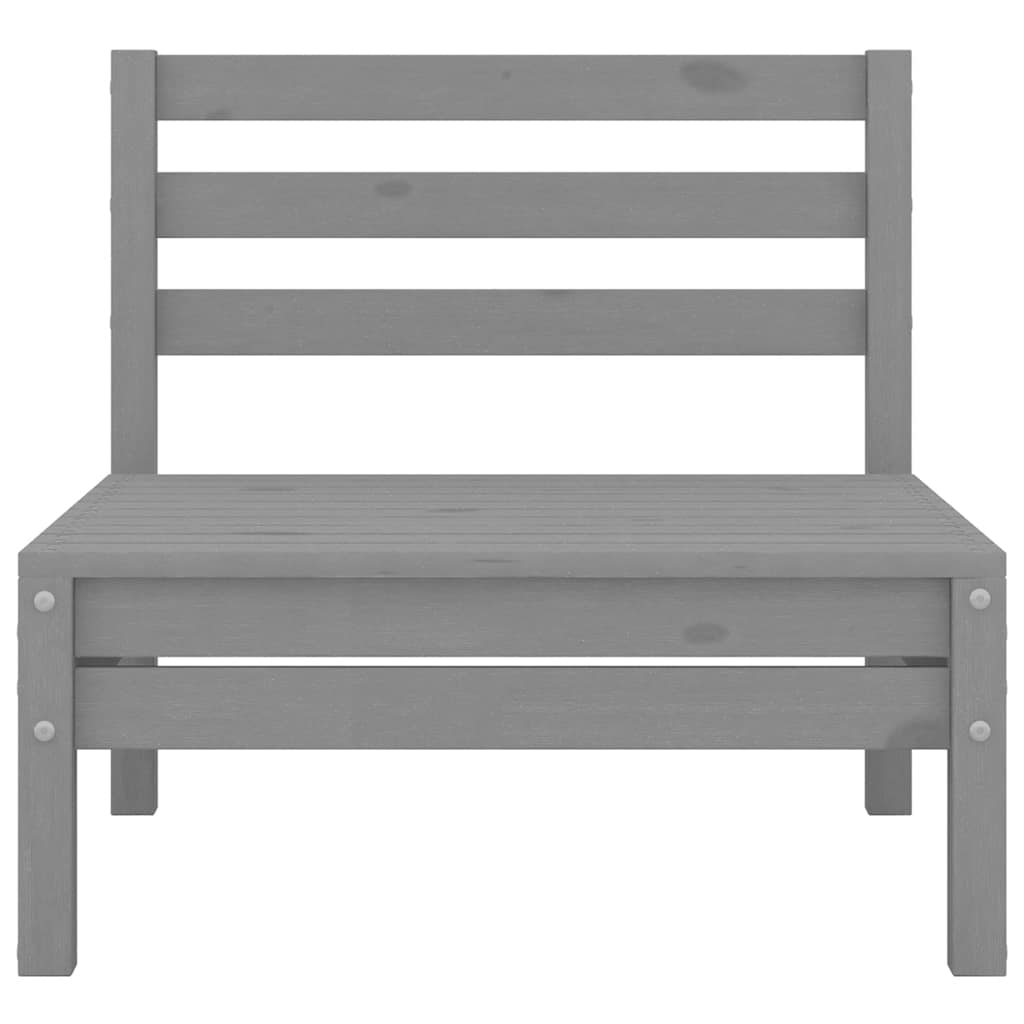 Garten-Mittelsofa Grau Massivholz Kiefer