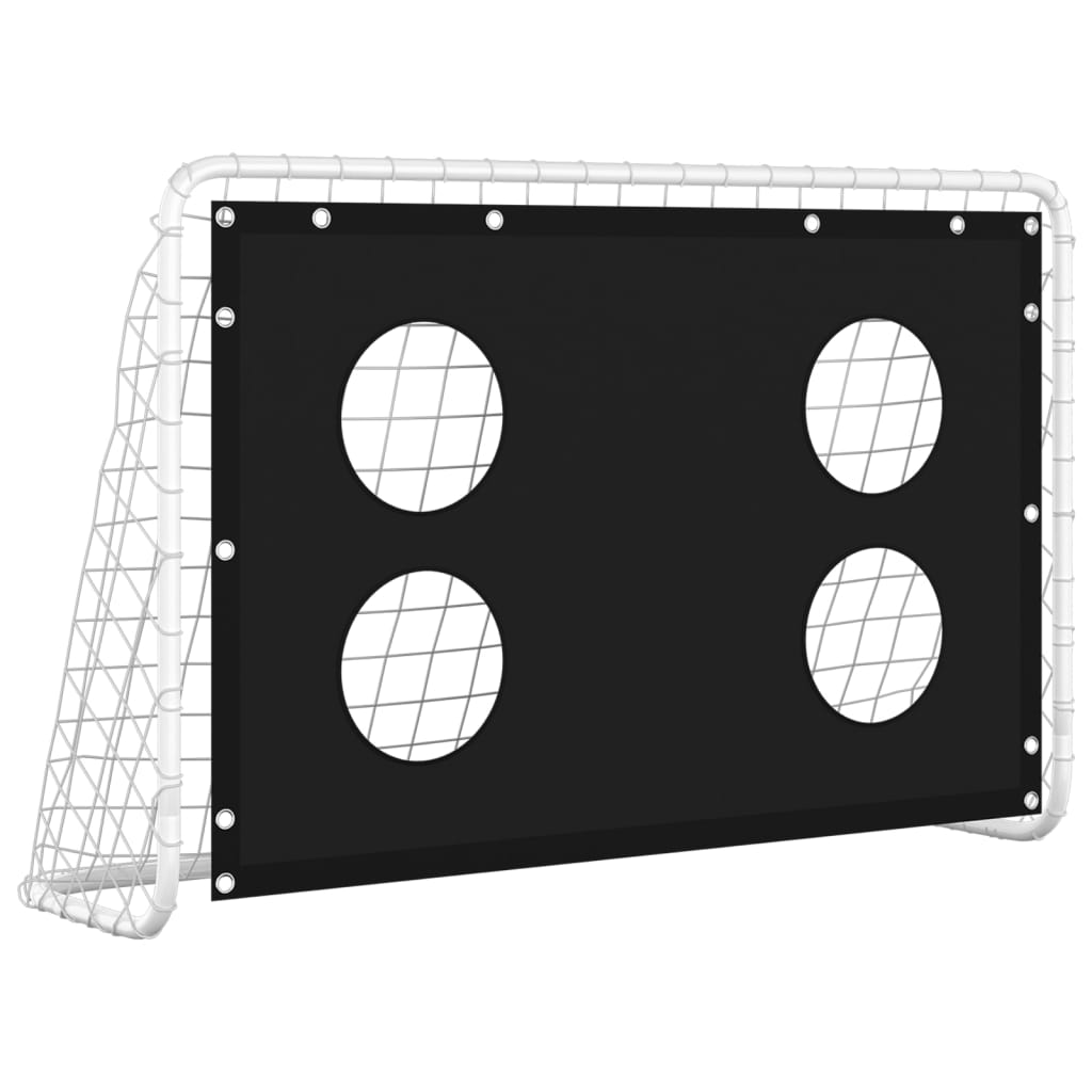 Fodboldmål med målvæg stål 184x61x122 cm
