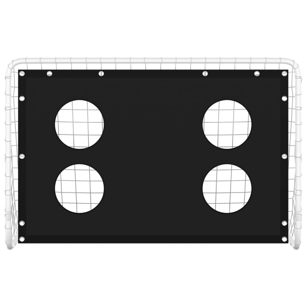 Fodboldmål med målvæg stål 184x61x122 cm