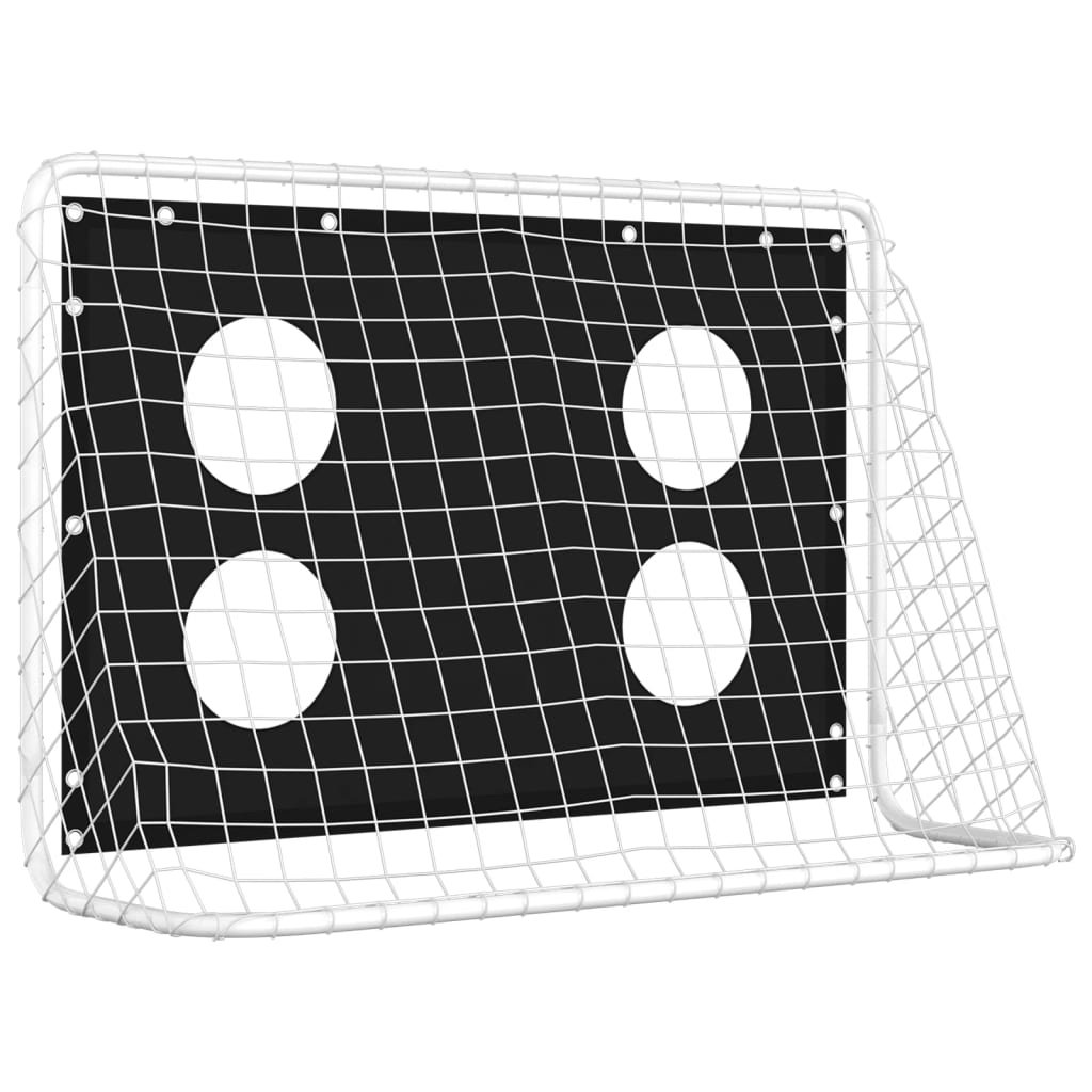 Fodboldmål med målvæg stål 184x61x122 cm