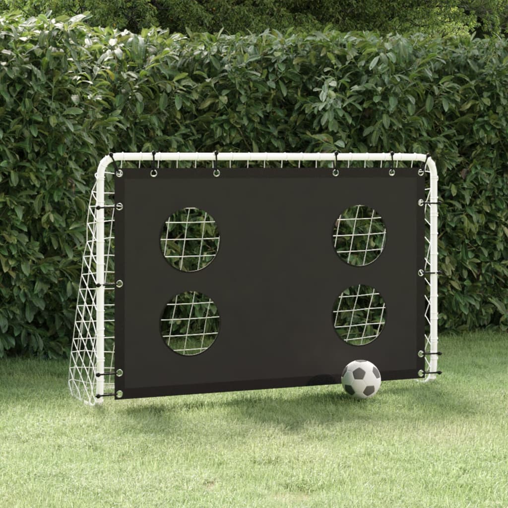 Fodboldmål med målvæg stål 184x61x122 cm