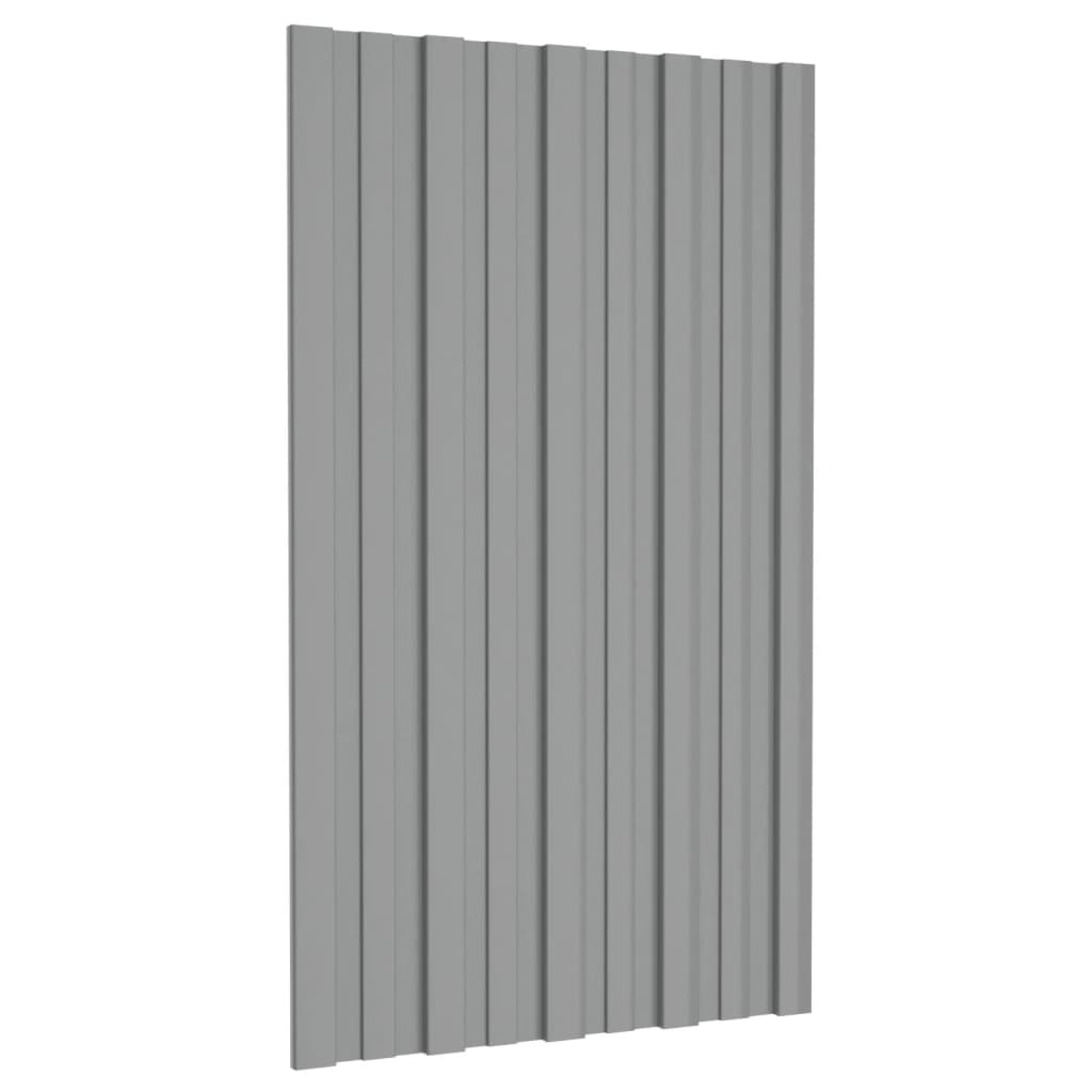 Dachpaneele 36 Stk. Verzinkter Stahl Grau 80x45 cm