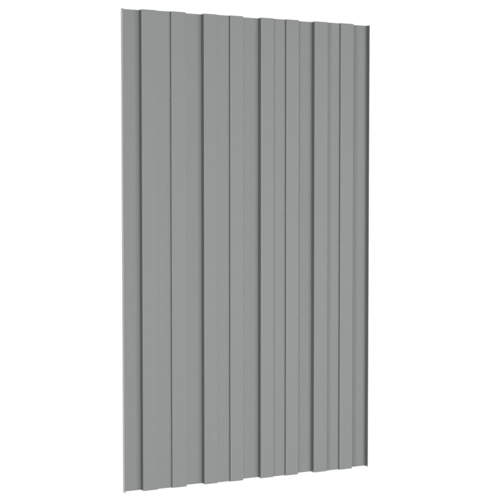 Dachpaneele 36 Stk. Verzinkter Stahl Grau 80x45 cm