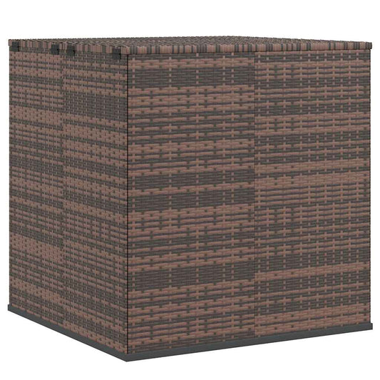 Garten-Kissenbox PE Rattan 100x97,5x104 cm Braun