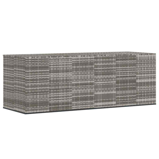 Garten-Kissenbox PE Rattan 291x100,5x104 cm Grau