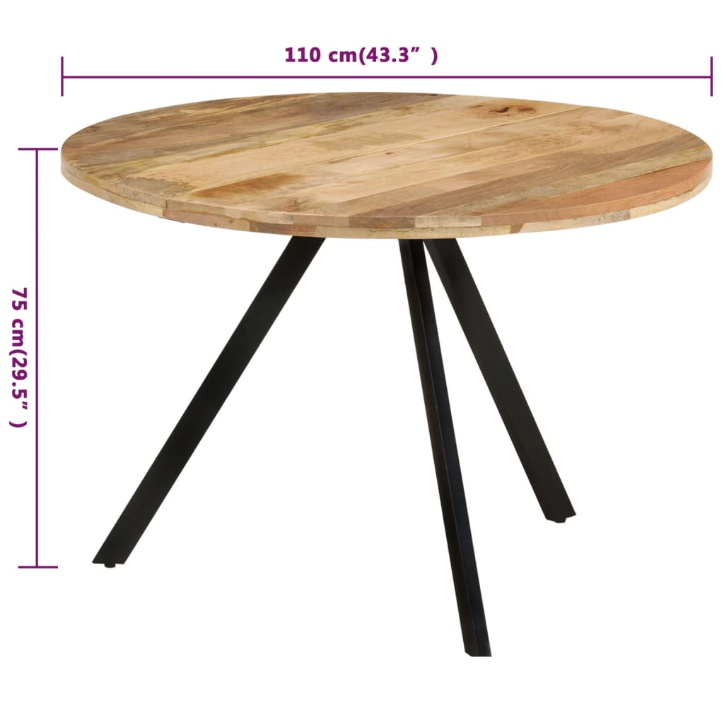 Spisebord 110x75 cm massivt mangotræ
