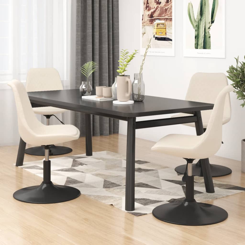 Spisestuestole 4 stk. Drejelig Creme Velvet