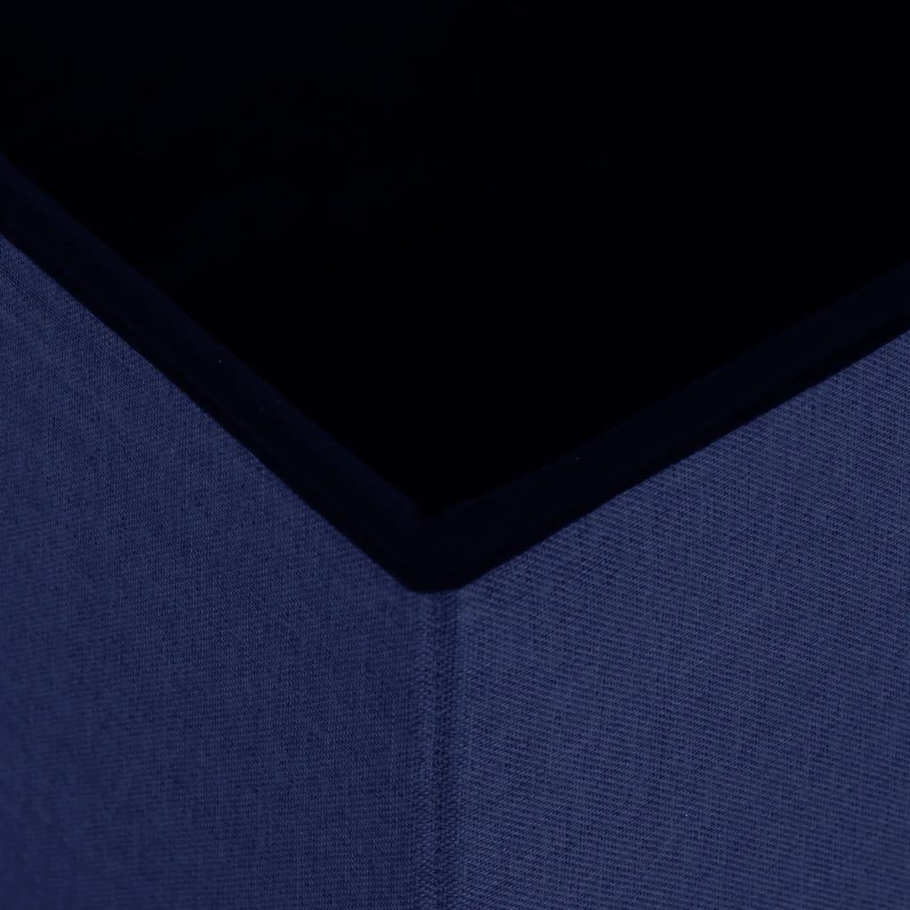 Hocker mit Stauraum Blau Leinenoptik