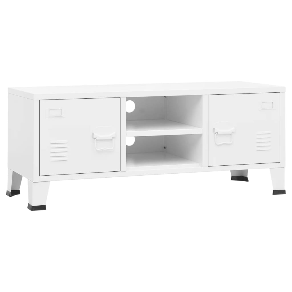 TV-skab Industriel Stil Hvid 105x35x42 cm Metal