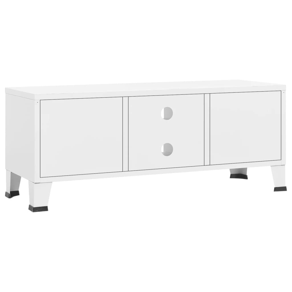 TV-skab Industriel Stil Hvid 105x35x42 cm Metal