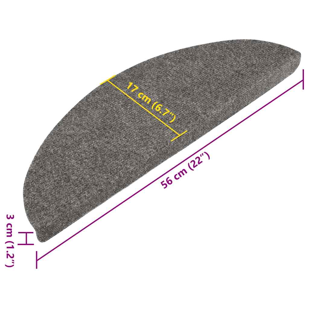 Stufenmatten Selbstklebend 15 Stk. 56x17x3 cm Grau