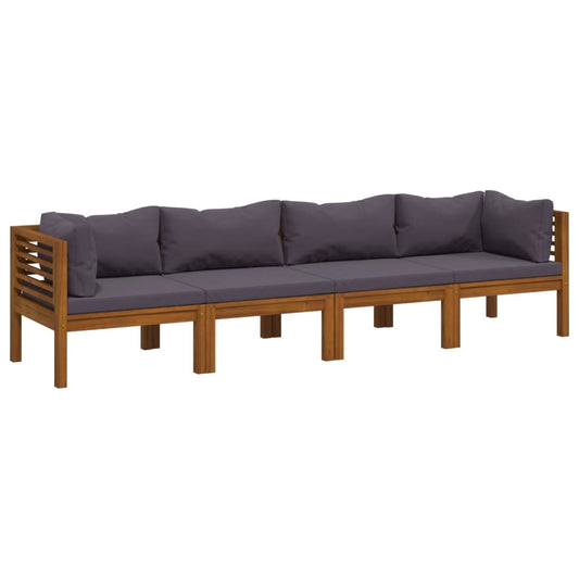 4-Sitzer-Gartensofa mit Kissen Massivholz Akazie