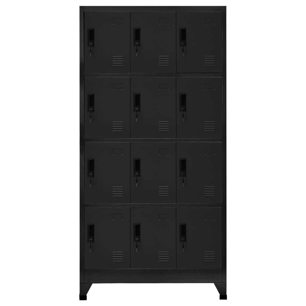 Skab Skab Sort 90x45x180 cm Stål