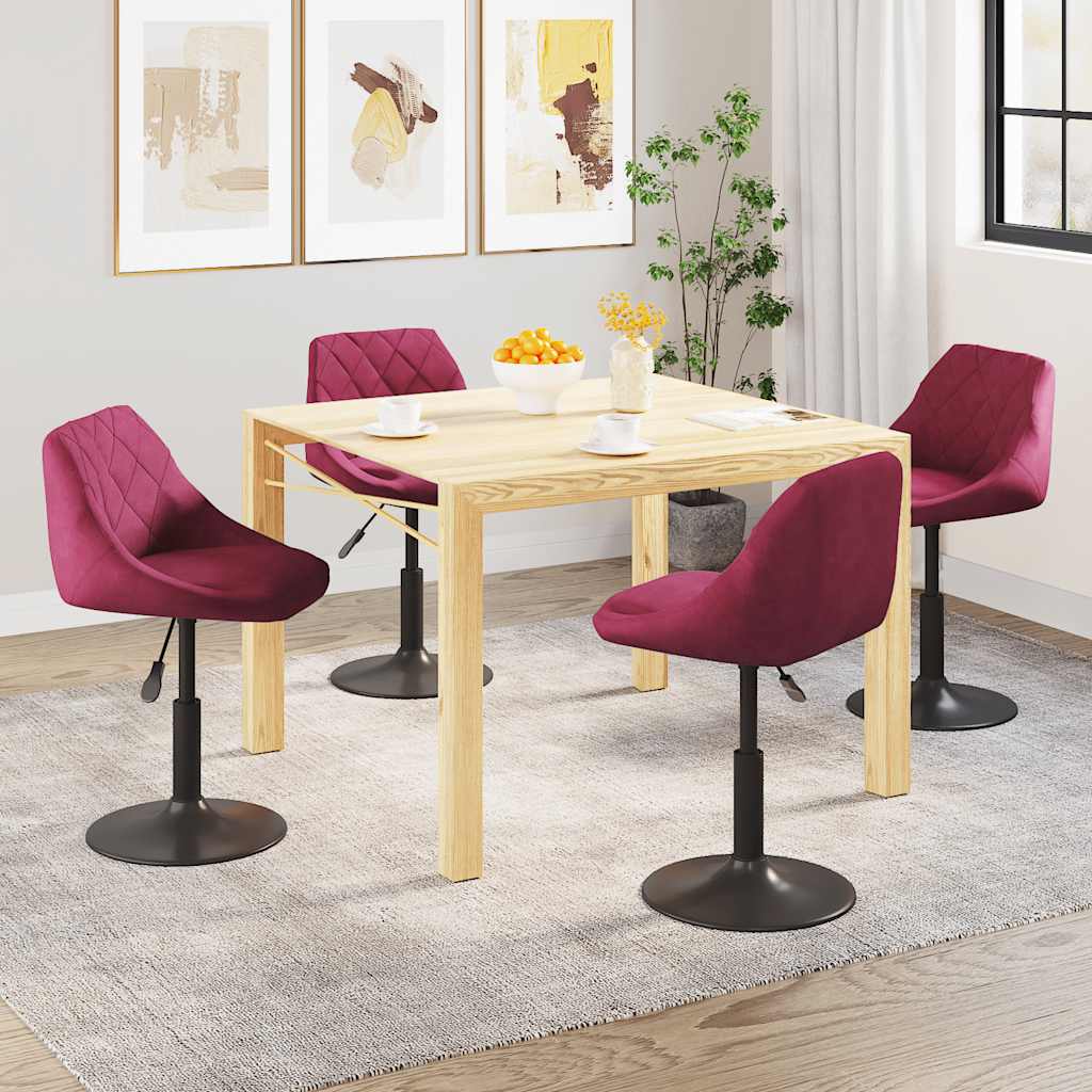 Esszimmerstühle 4 Stk. Drehbar Weinrot Samt