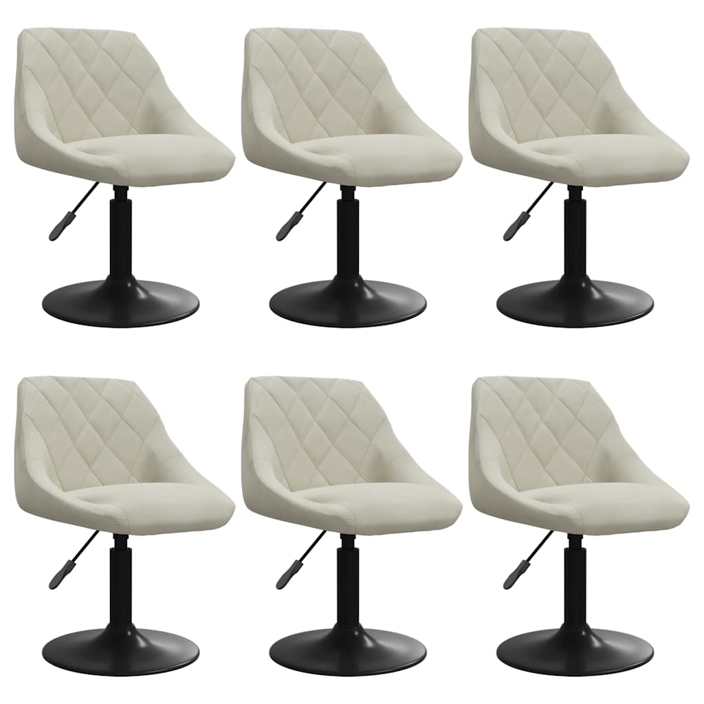 Esszimmerstühle 6 Stk. Drehbar Creme Samt