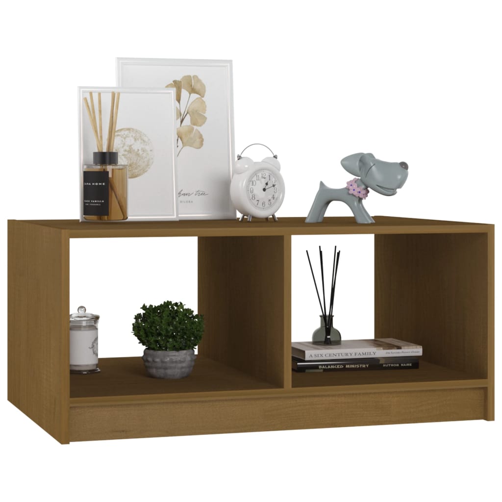 Sofabord honningbrunt 75x50x33,5 cm massivt fyrretræ