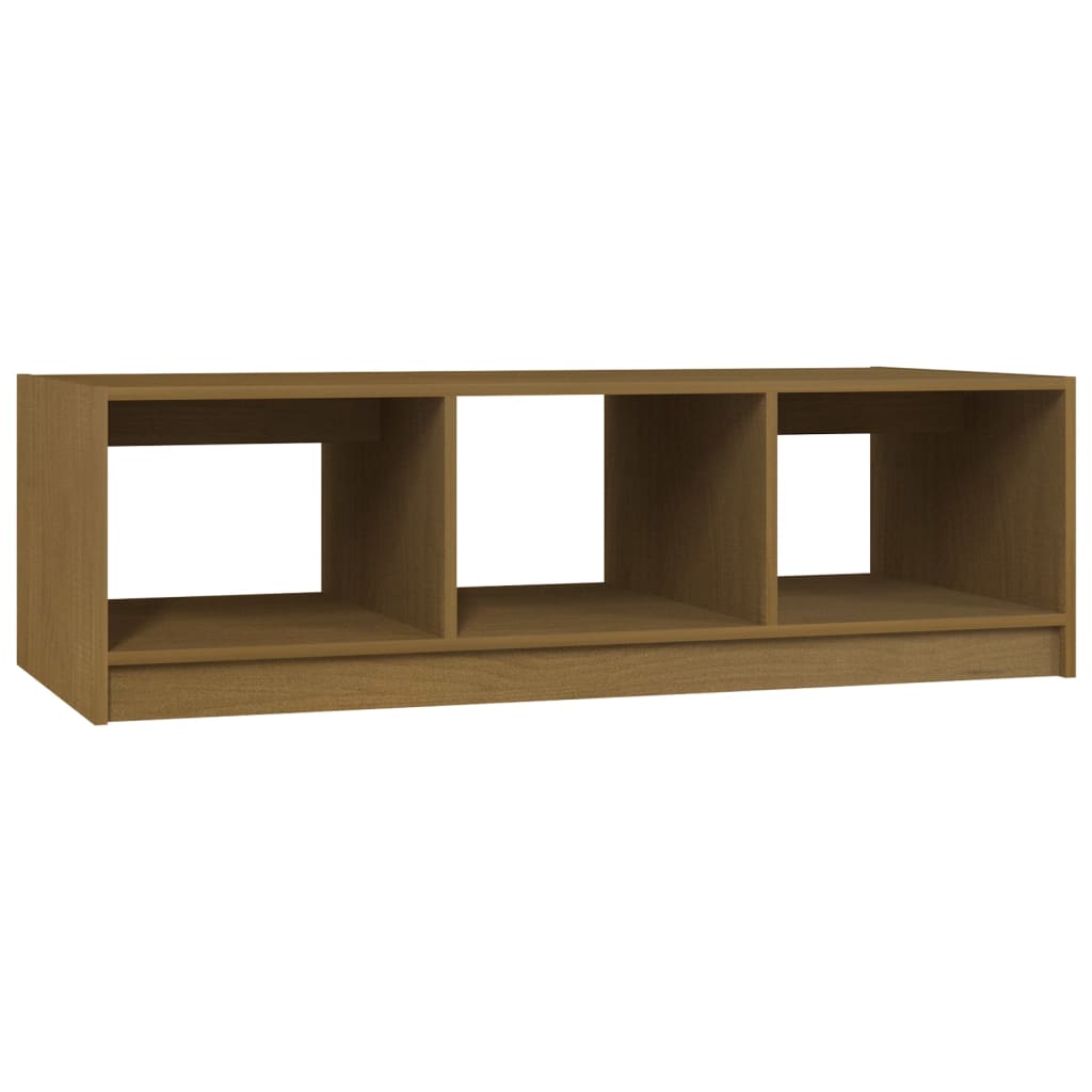 Sofabord honningbrunt 110x50x34 cm massivt fyrretræ