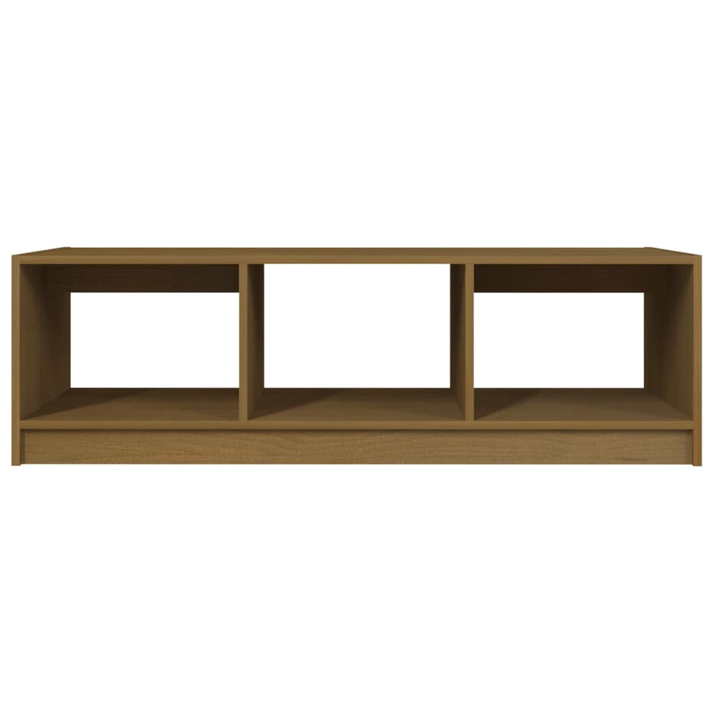 Sofabord honningbrunt 110x50x34 cm massivt fyrretræ