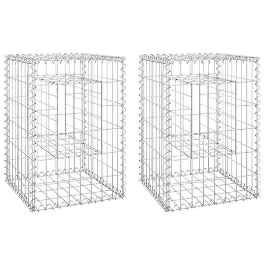 Gabionensäulen 2 Stk. 40x40x60 cm Eisen