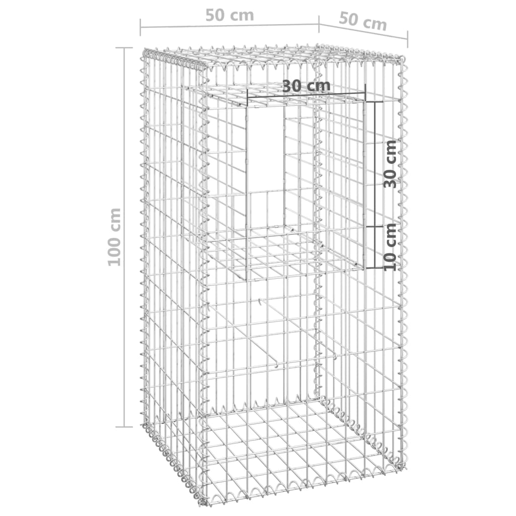 Gabionsøjle 50x50x100 cm jern