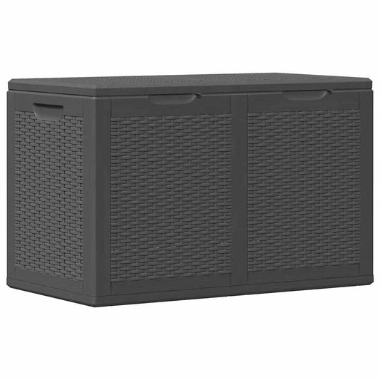 Garten-Aufbewahrungsbox 180 L Schwarz PP Rattan