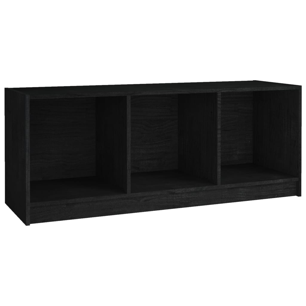TV-skab Sort 104x33x41 cm Massiv Fyr