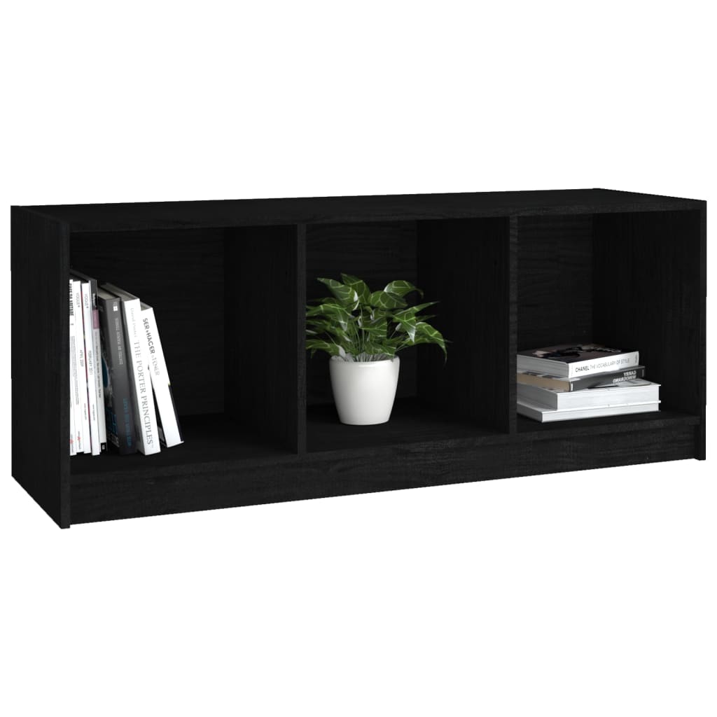 TV-skab Sort 104x33x41 cm Massiv Fyr