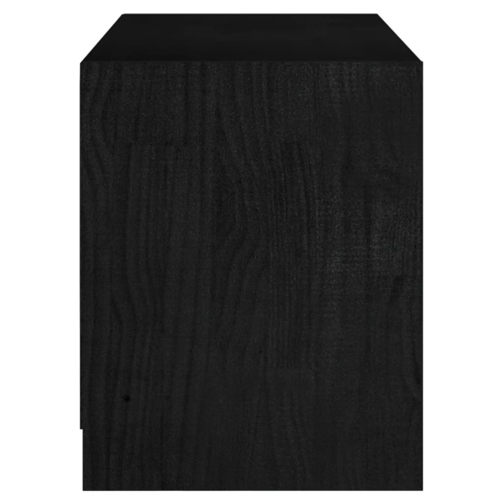 TV-skab Sort 104x33x41 cm Massiv Fyr