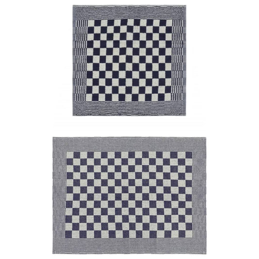 20-tlg. Handtuch-Set Blau und Weiß Baumwolle