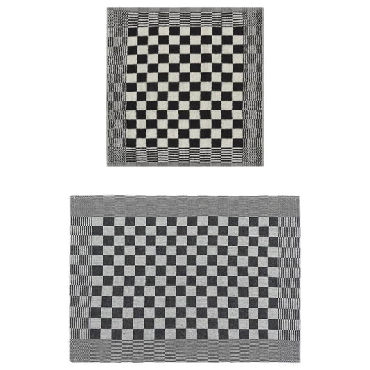 20-tlg. Handtuch-Set Schwarz und Weiß Baumwolle